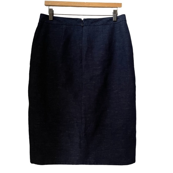 BCBG Maxazria Dark Blue Split Front Midi Pencil Skirt Size: 8 - Picture 9 of 9